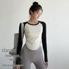 Women's Slim-Fit Color Block Long Sleeve Yoga Top