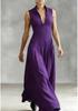 Elegant Black V-Neck Sleeveless Maxi Dress with Cinched Waist, Perfect for Work and Evening Events