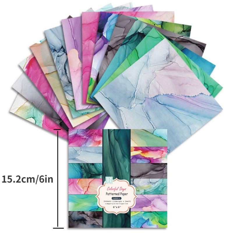 

24 листа красочных подушечек из крафт-бумаги, вырубные штампы, художественный фон, оригами, скрапбукинг, изготовление карт