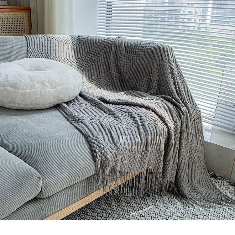 G5Zins Nordic Luxury Wool Blanket Shawl - Light Air Conditioning Throw, Sofa & Office Nap Cape.
