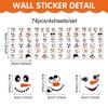 Cartoon snowman emoji sticker funny snowman decoration sticker self-adhesive refrigerator sticker wall sticker gift box decoration