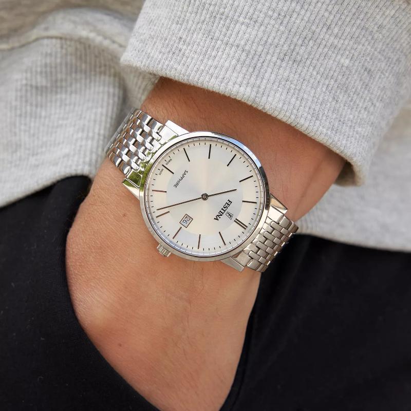 FESTINA Swiss Made F20018/1 Silberne Herrenuhr