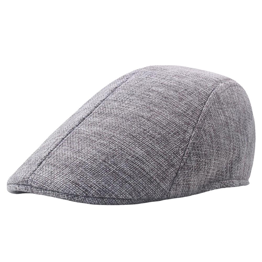 Men's Spring-Summer Cotton Linen Newsboy Beret: Breathable Duckbill Design