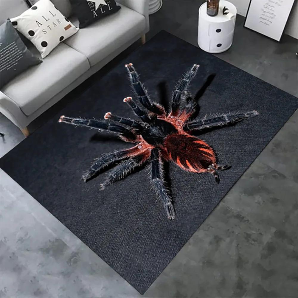 Halloween-Spinnen-Teppich, 3D-gedruckt, Angst-Horror-Matte, Trick-or-Treat-Teppich, Wohnzimmer-Schlafzimmer-Teppich, Halloween-Geschenk, Heimdekoration