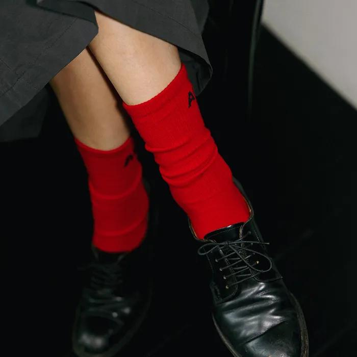 Logo Sports Socks Red