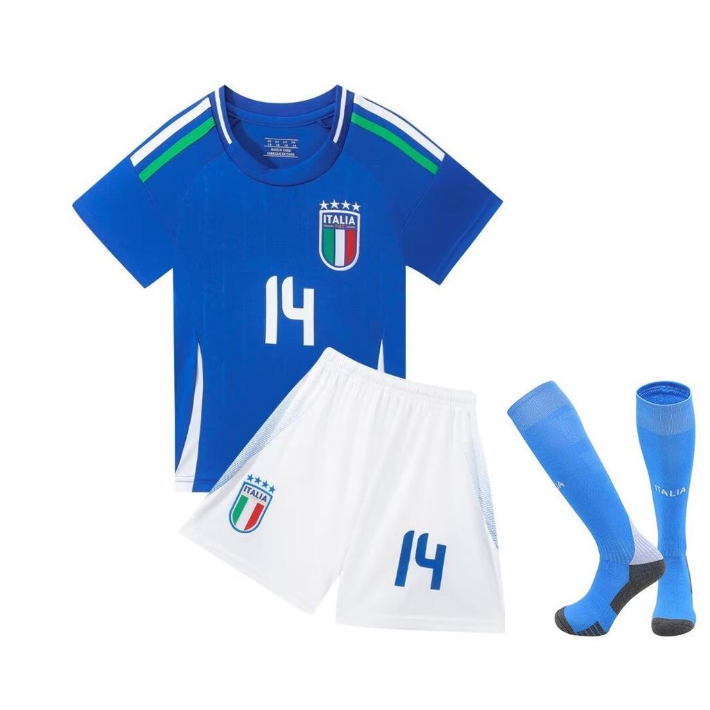 24-25 Italian Big L Home No. 14 National Team Football Suit Children's Suit Size 14-30 Size