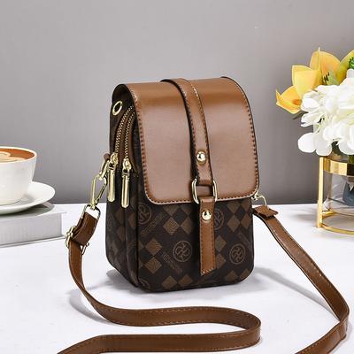 Tasche Damen-Tasche Handy-Tasche 2025 neu PU Blume Mode Lässig Weiches Leder Schulter Umhängetasche High-End-Tasche Damen
