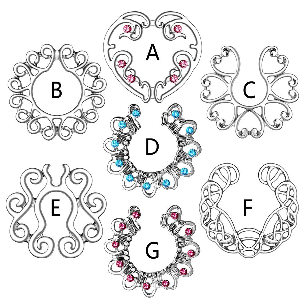 Heart-Shaped Stainless Steel Hollow Nipple Studs with Anti-Diamond Design