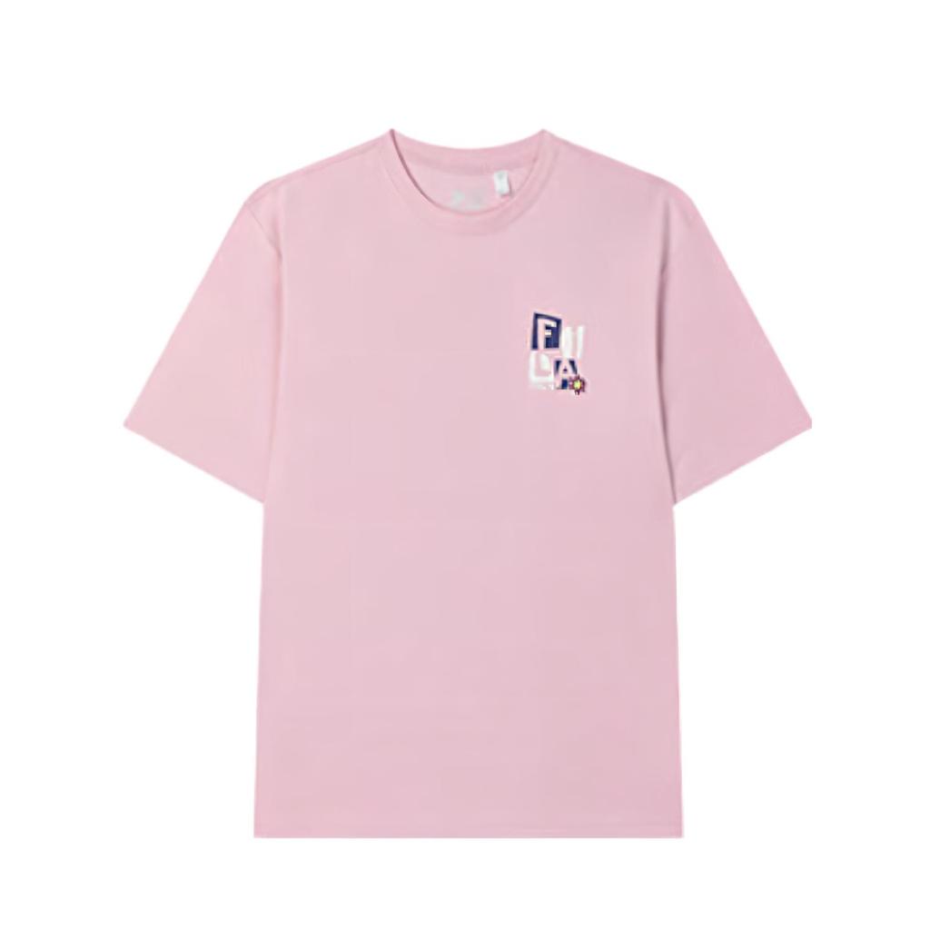 Fila Original Small Stone Flower Casual Comfortable Fashion Short Sleeve T-Shirt Unisex Tops Pink F51M529115F-PK