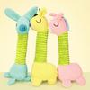 Pet Toy Pineapple Pattern Cartoon Giraffe Shape Bite-Resistant Plush Squeaky Dog Toy with Built-in Sound Long Neck Design Chew Toy