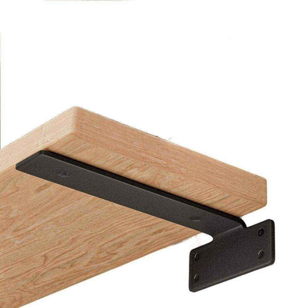 Heavy Duty Floating Shelf Brackets Black Coated Wall Shelf Support Cast Iron Shelves Brackets