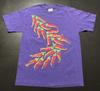 Vintage Taos Artwear Chili Pepper Art T-Shirt, Purple, Puff Print, Size: Medium