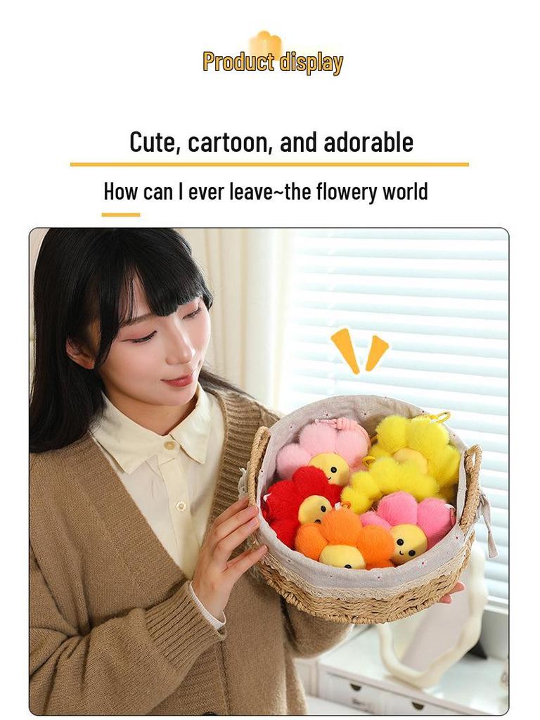 New Cute Gummy Flower Sunflower Pendant - Sweet Portable Style Women's Bag Charm