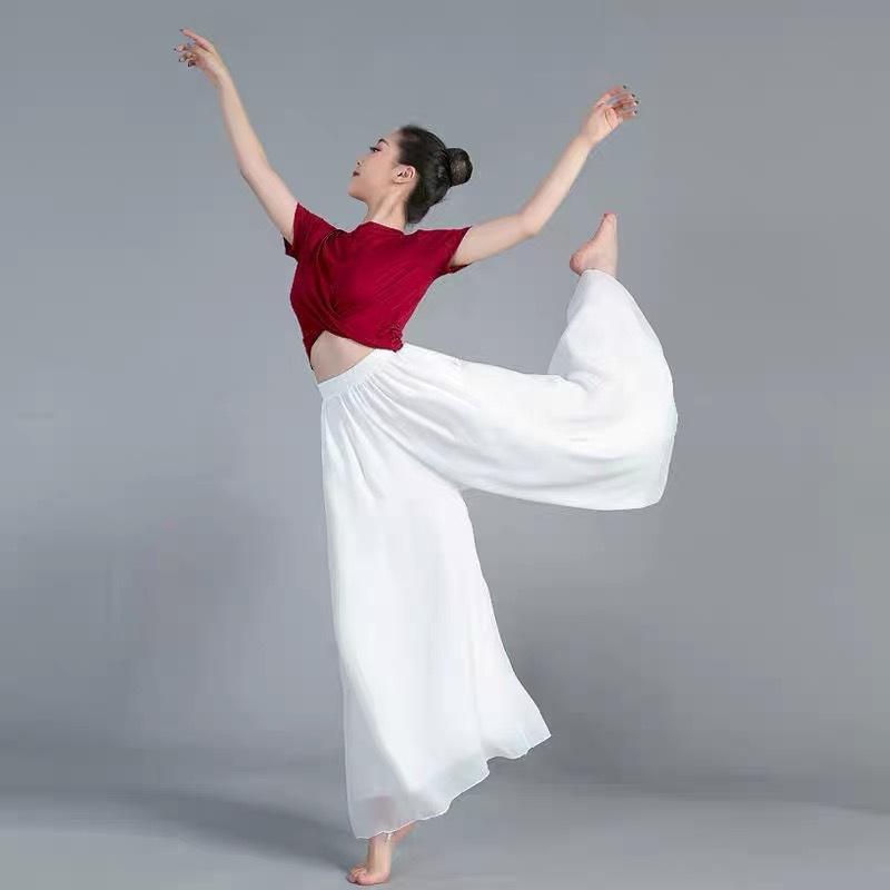 Klassische Tänzerhose Sommer Chiffon Weite Hosen Tanzübungsbekleidung Lockere Tanzhosen für Damen Yogahosen