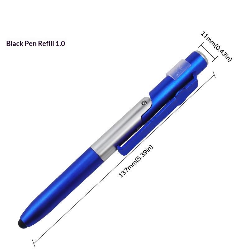 4 In 1 Folding Multifunction Pen With Led Light Touch Screen Stylus Phone Stand For Writing Office Student Stationery Supplies