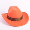 Popular European and American Fashion OL Style One-word Cowboy Hat Men's and Women's High-end Top Hat Jazz Hat Felt Hat