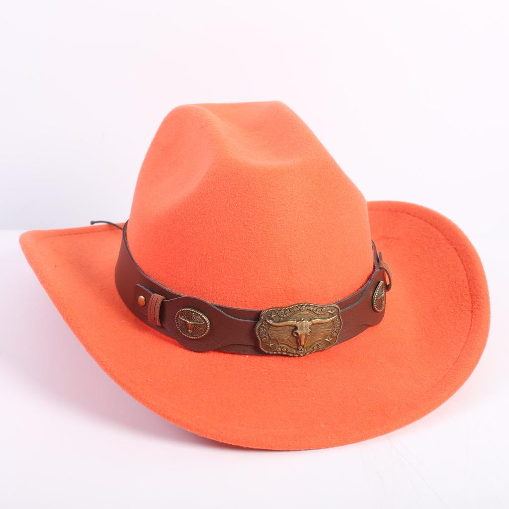 Popular European and American Fashion OL Style One-word Cowboy Hat Men's and Women's High-end Top Hat Jazz Hat Felt Hat
