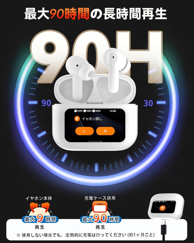 Bluetooth Wireless Earbuds with Touchscreen 6 Silicone IPX7 Up to 90 Hours of 2025 Latest Bluetooth Earbuds with EDR Bluetooth Karuna HIFI Sound Low