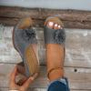 Fashion Women Sandals Peep Toe Chunky High Heel Slippers Flower Roman Sandals Women Lightweight Slip On Summer Shoes Sandalias De Mujer