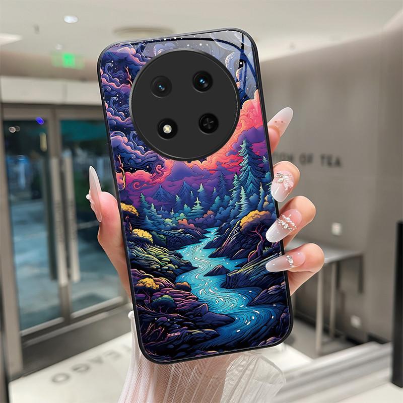 

For Honor X9C X9B X9A X9C Smart Magic 5 6 7 Lite 5G Tempered Glass Phone Case Protection Dragon Cute Astronaut Hard Back Cover Honor X9C