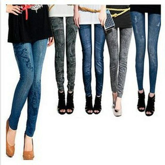 Korean Style Elastic Slim-Fit Women's Jeggings - Spring/Autumn Nine-Point Length