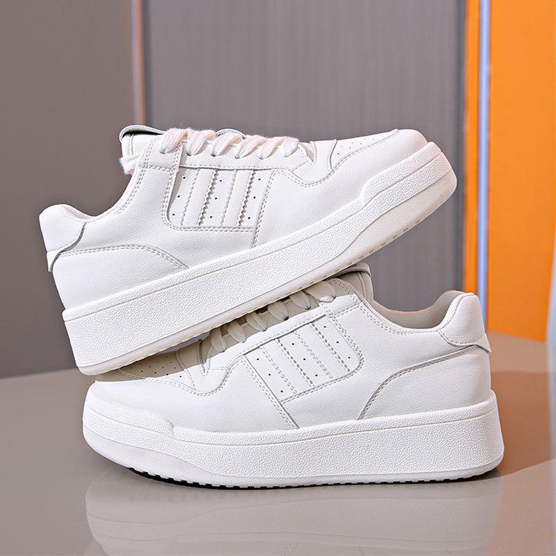 Platform White Shoes Women's Spring 2025 New Heightening Lace-up Board Shoes Casual Sports Shoes German Training Shoes Single Shoes