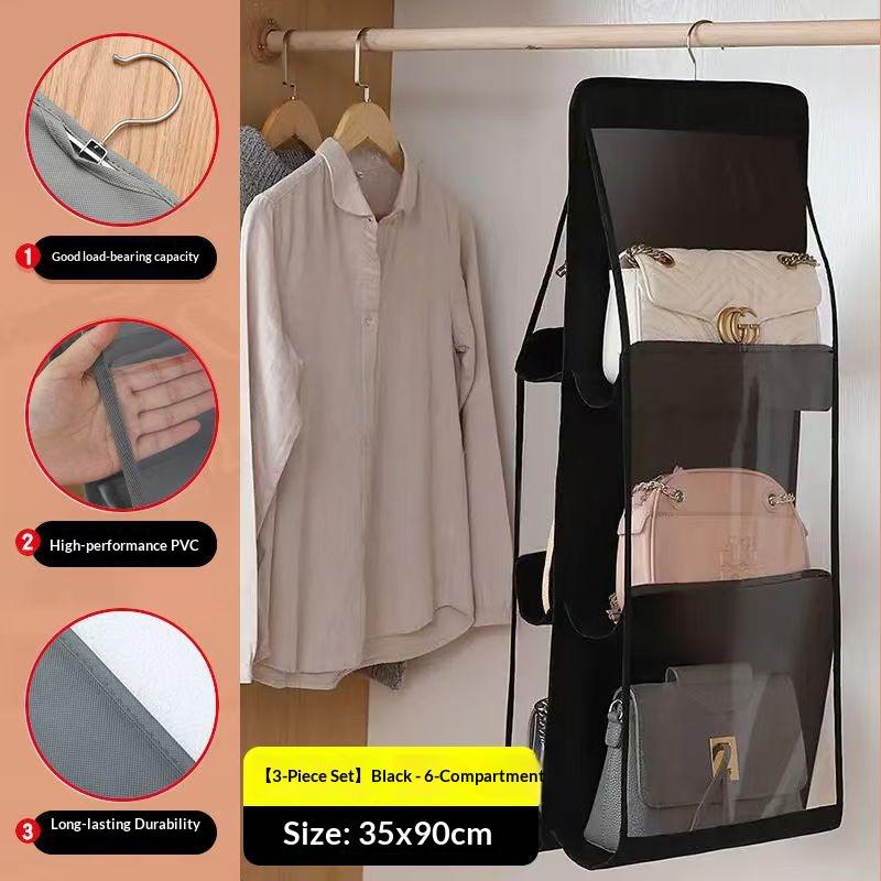 Bag storage hanging bag dustproof transparent mesh pocket storage bag behind the door