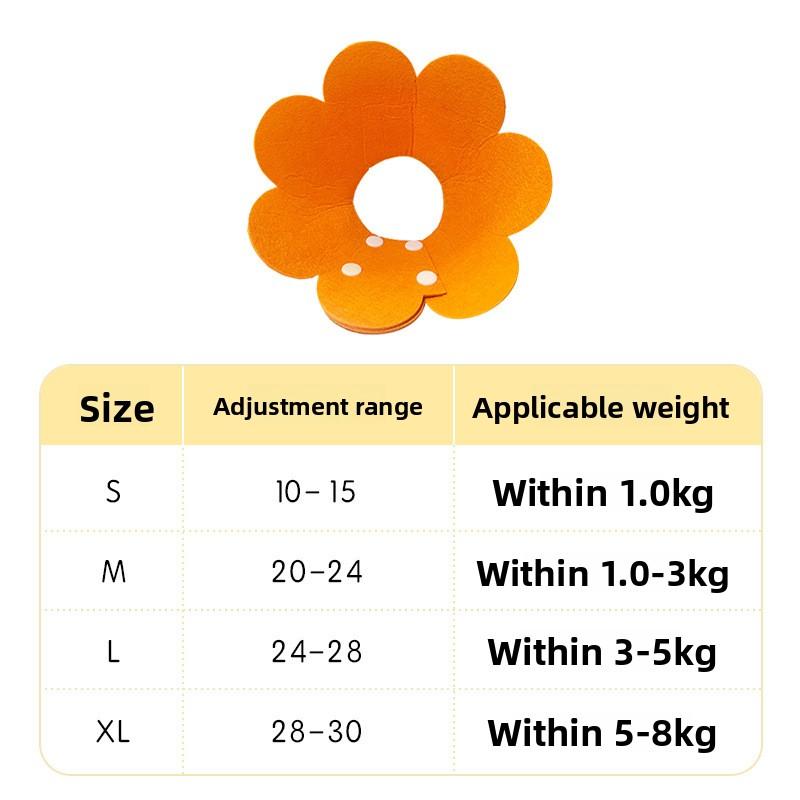 

Кошачий воротник «Подсолнух», Фетровый чехол на голову, Легкий и дышащий воротник для шеи, Воротник для защиты питомца от вылизывания и укусов S оранжевый