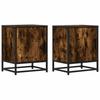 VidaXL Tables de chevet 2 pcs chêne fumé bois d'ingénierie et métal, meuble de chevet, table d'appoint, armoire de lit, 848714