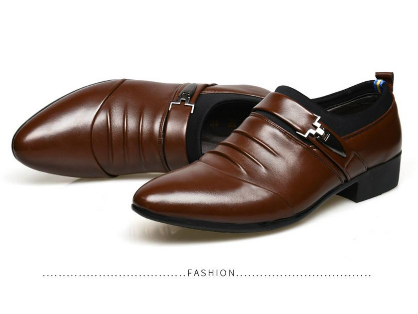 Aofu 2266 Men's Pointed Toe Slip-On Leather Formal Shoes