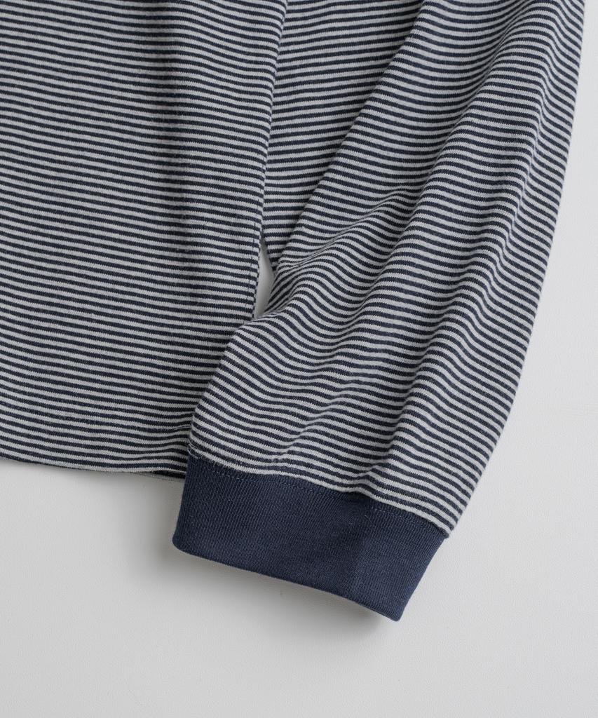 Bihebieo Crewneck Stripe L/S Shirts Grey/Navy