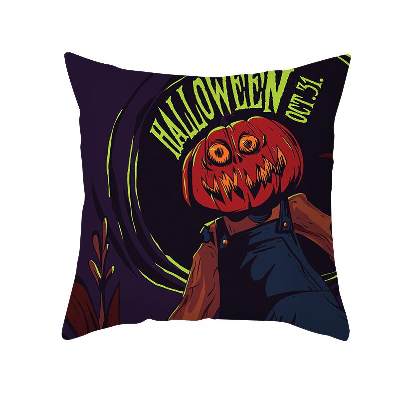 Halloween Spider Pumpkin Castle Print Cushion Cover Home Living Room Sofa Decoration Polyester Pillow Cover 45x45cm