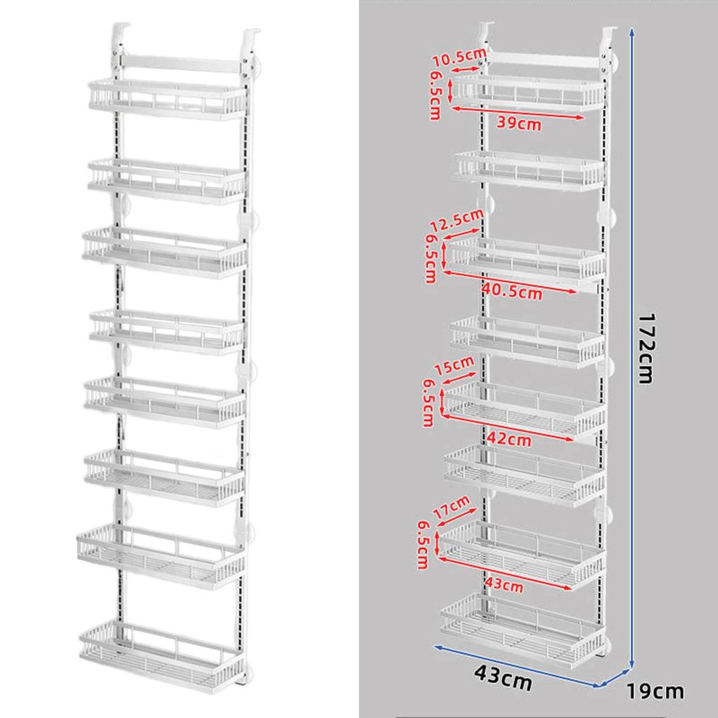 over The Door Organizer Fridge Shelf Seasoning Rack for Laundry Kitchen Home 8