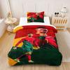Set Copripiumino Stampa Calcio Portogallo Set con Federe Copripiumino Morbido in Microfibra per Camera da Letto Adolescenti Adulti Dormitorio