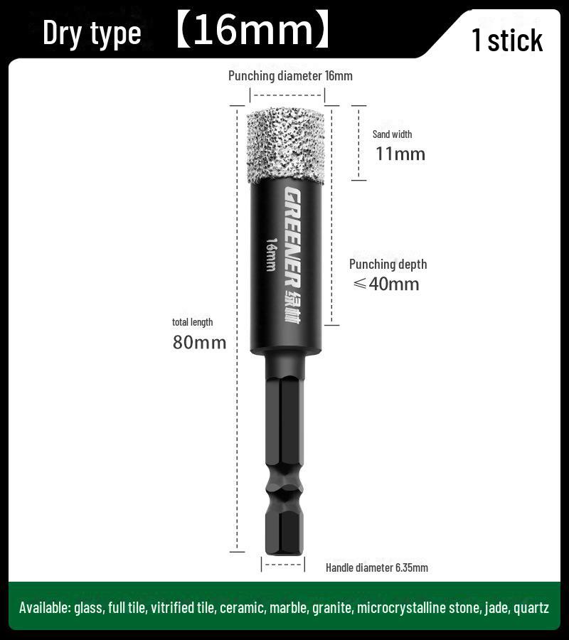 Green Forest Tile Drill Bit for Glass, Marble, and Ceramic