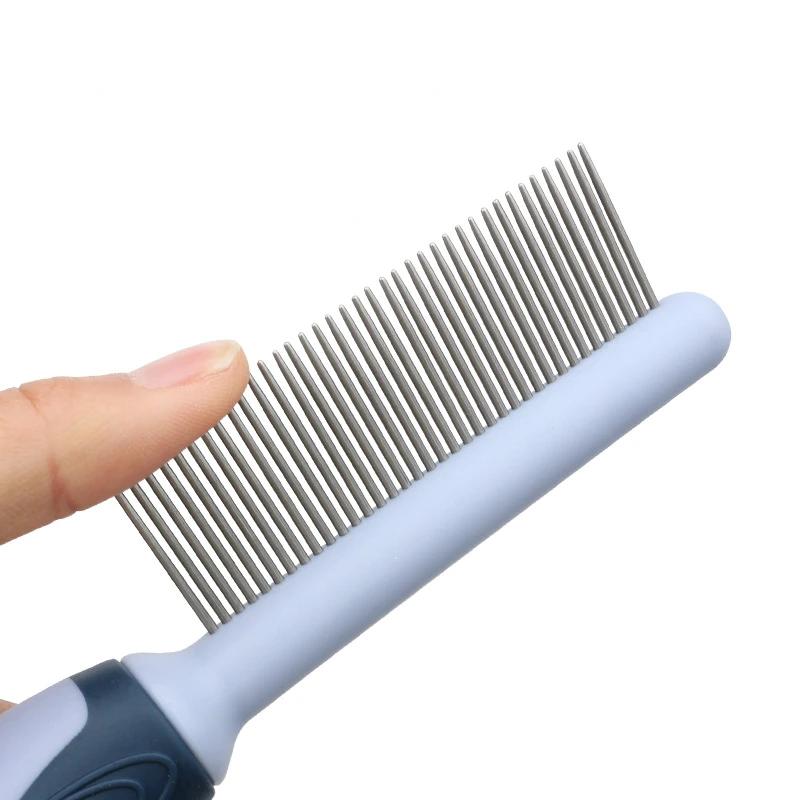 3pcs Pet Dematting Comb Stainless Steel Pet Grooming Comb for Dogs and Cats Gently Removes Loose Undercoat Flea Comb Dog Brush