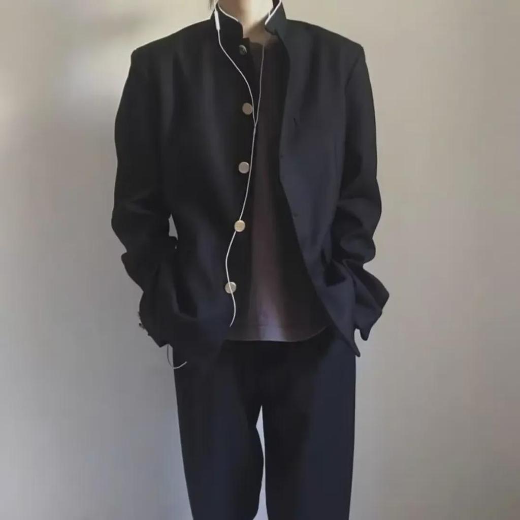 Unisexová japonská vysokoškolská uniformní bunda se stojáčkem