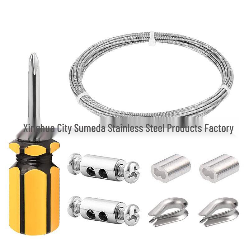 2mm Stainless Steel Nylon-Coated Wire Rope Kit for Outdoor Garden Fence & Hanging