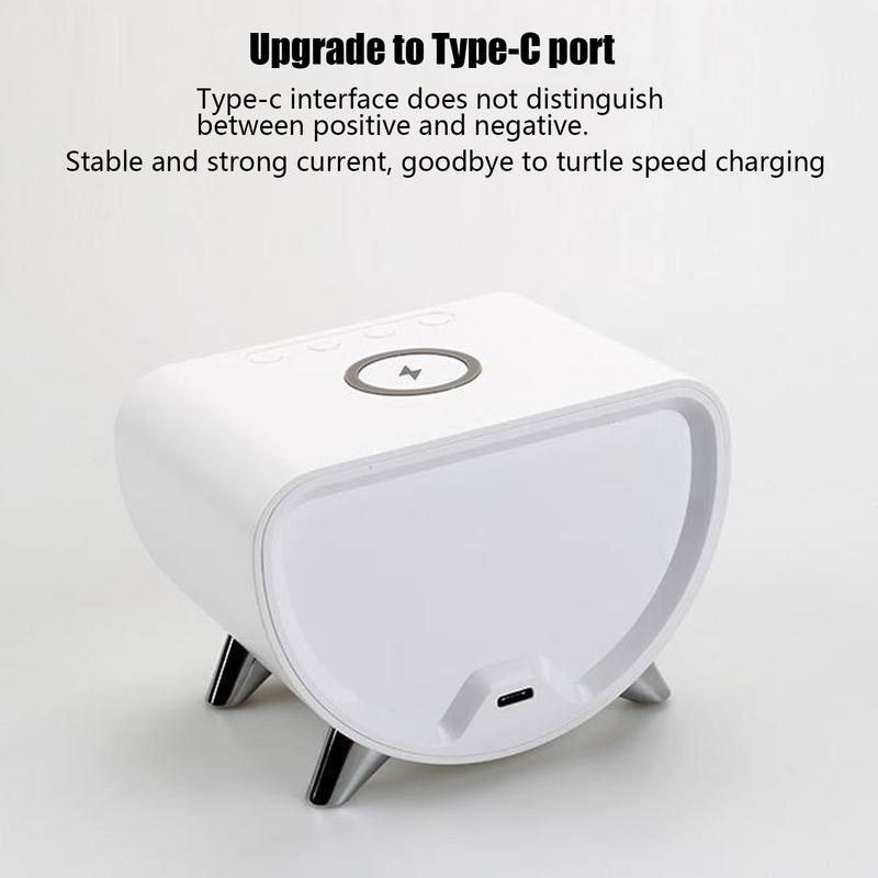 Alarm Clock With Wireless Charging Desk LED Alarm Clock With Temperature Meter Sleep Timer 15W Fast Wireless Charger Station