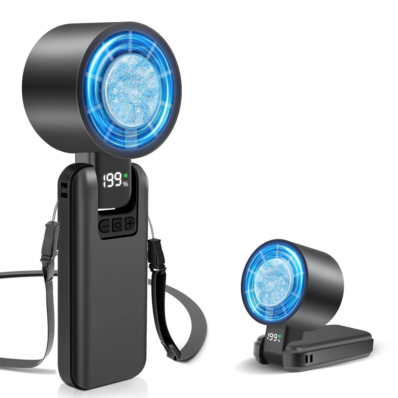 

Handheld Fan Cooling Board Instant Portable Powerful Up to 16 Hours of 5200 7 Single Air Conditioner [199 Speeds, 15,000 RPM, Ultra-High Speed, -20°C, чорний