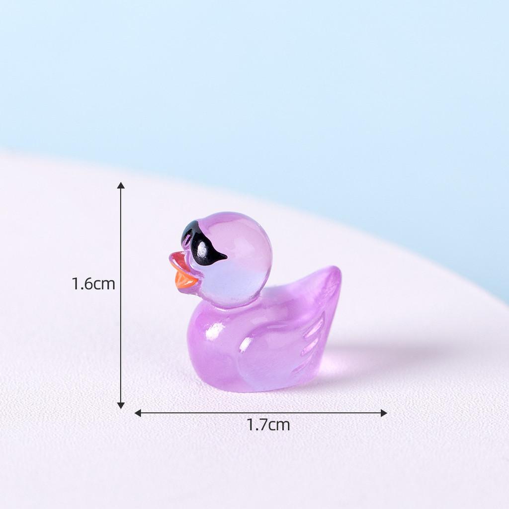 Adorable Resin Miniature Duck Figurine With Glow In The Dark Sunglasses For Garden Decor