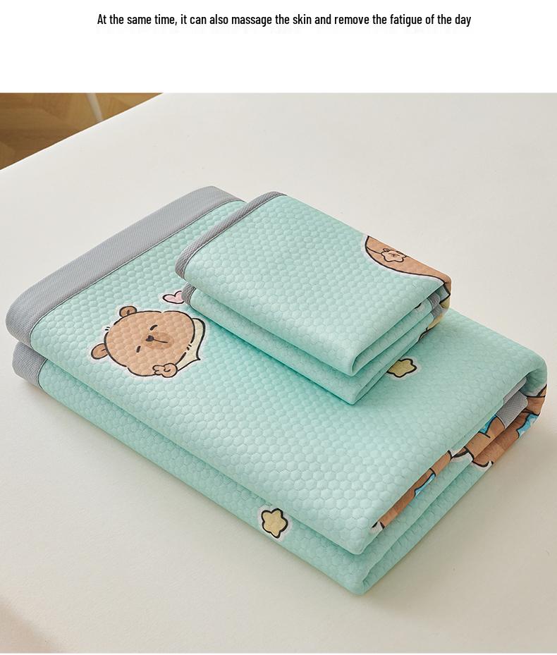 Ice Silk Cool Mat Set - Washable, Soft Three-Piece for Single Dorm Bed, 2026 Design.