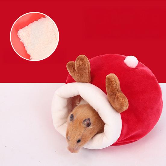 Hamster Cave Bed Cute Animal Design Pets Mini House Cozy Winter Sleeping Nest Warm
