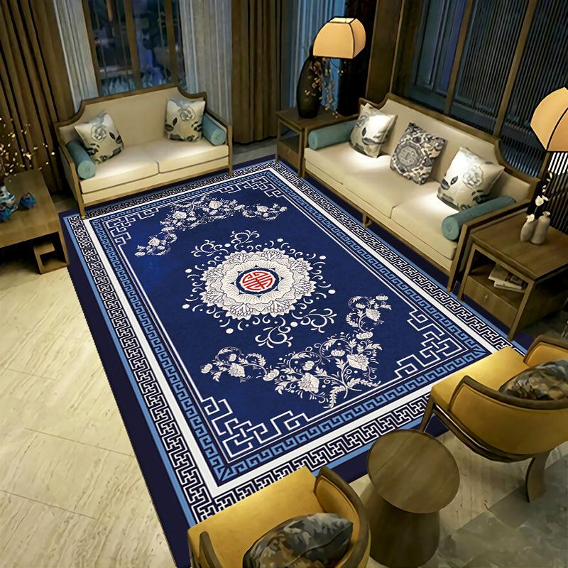 New Chinese Style Living Room Carpet Coffee Table Sofa Bedroom Bedside Carpet Easy To Maintain for Home Use