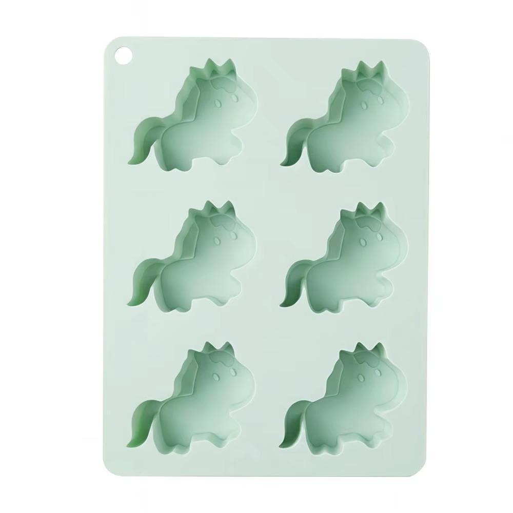 

Flexible Pony Shape Ice Cube Tray Reusable Pony-Shaped Baking Mold Coffee Drinks зелёный