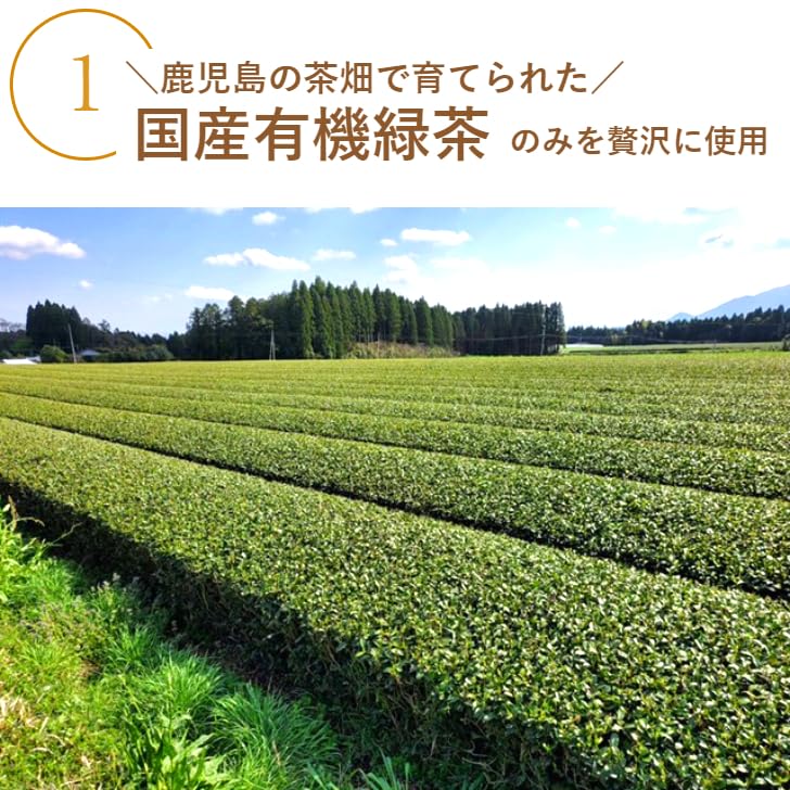 [Organic Green Tea Powder, Shake and Dissolve] Strong, Kagoshima Green Tea Powder with Catechin, Ideal for Cold Tea, My Bottle, Organic JAS