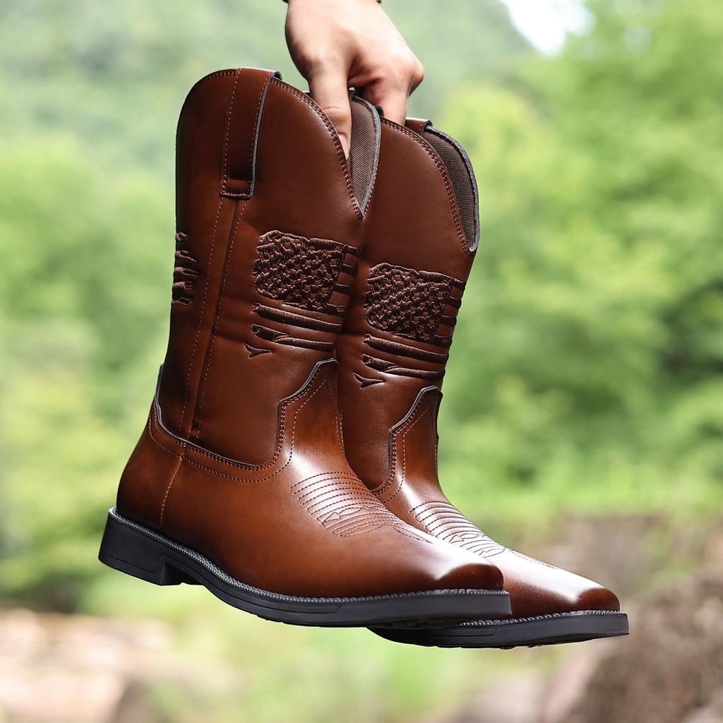 Shoes Men Western Boots Cowboy Waterproof Outdoor Boots Men Shoes Knee High Riding Boots Boots Vintage Riding Boots