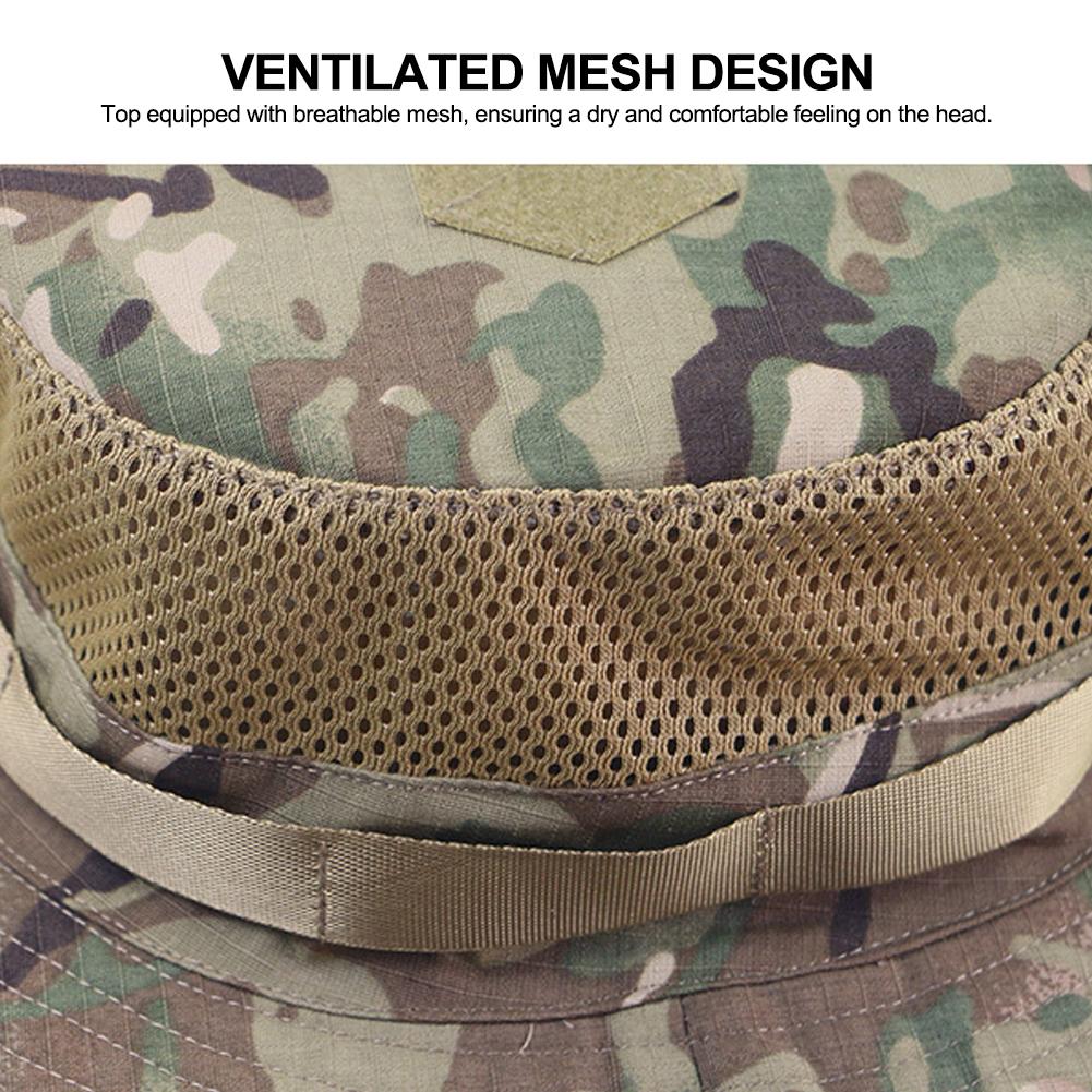 1Pc Vintage Camouflage Boonie Women Men Hat Tactical US Bucket Hats Panama Summer Cap Hunting Hiking Outdoor Camo Sun Caps