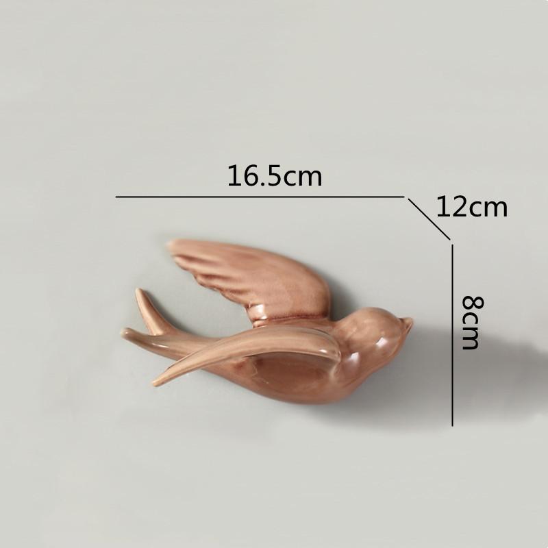 Keramikwandwandmontierte Vogel-Simulationstier-Ornamente Fliegender Vogel Hintergrundwandbehang Raumdekoration Zubehör