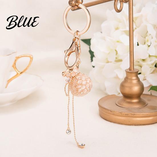Colorful Tassel Keychain Money Bag Rhinestone Design Lucky Shape Key